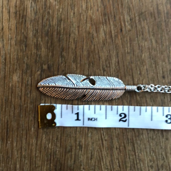 LAST ONE Silver feather statement necklace NWT - Picture 4 of 4
